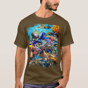 Ocean Dolphin Shark Turtle Coral Sea Fish Orca Wha T-Shirt
