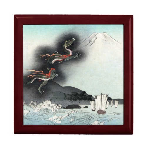Ocean Dragon Rising to Mt Fuji HOKUSAI Ukiyo_e Gift Box