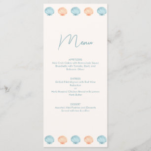 Ocean drawings Wedding Menu 