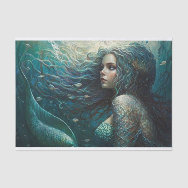 Ocean Dreaming Mermaid Tissue Paper (Front)