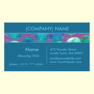 Ocean Dreams, Abstract Aqua Violet Sea Fantasy Double-Sided Standard Business Cards (Pack Of 100)