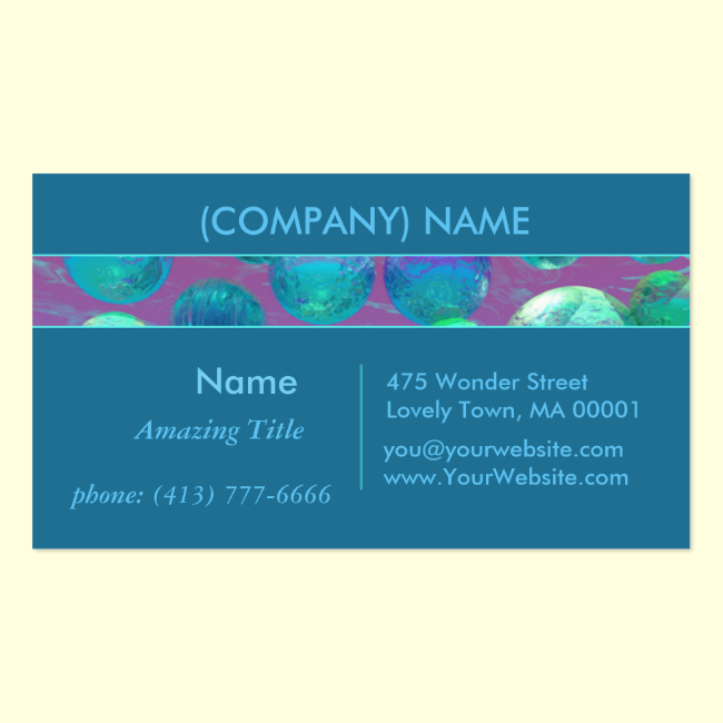 Ocean Dreams, Abstract Aqua Violet Sea Fantasy Double-Sided Standard Business Cards (Pack Of 100)