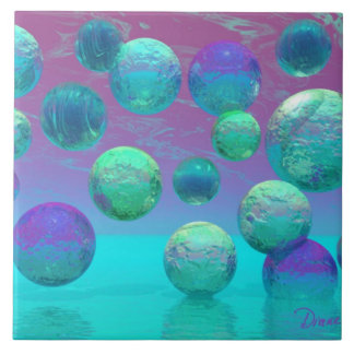 Ocean Dreams - Aqua and Violet Ocean Fantasy Tile