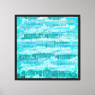 Ocean Dreamscape Turquoise Aqua Brush Waves Art Canvas Print