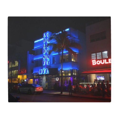 Ocean Drive Miami Beach Art Deco District at Night