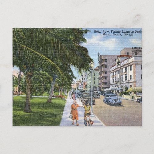Ocean Drive Miami Beach Vintage Postcard