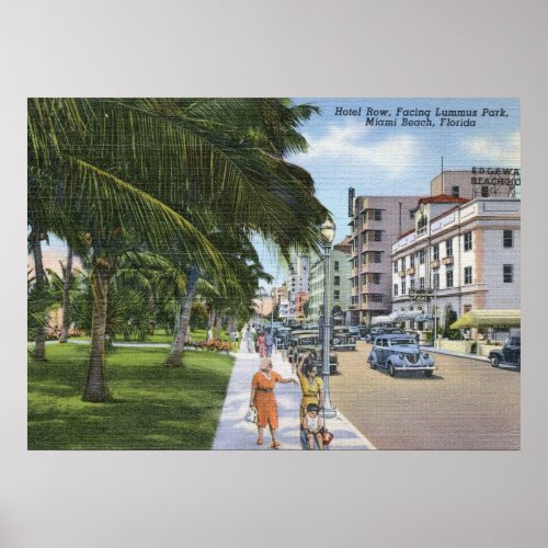 Ocean Drive Miami Beach Vintage Poster