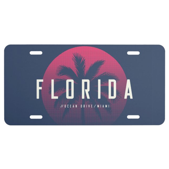 Ocean Drive Miami Florida License Plate (Front)