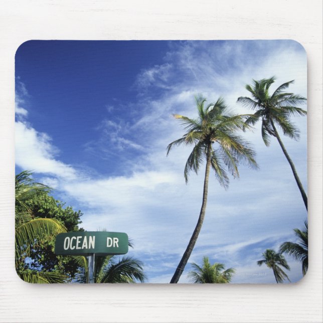 Ocean Drive' road sign, South Beach, Miami, Florid Mouse Pad (Front)