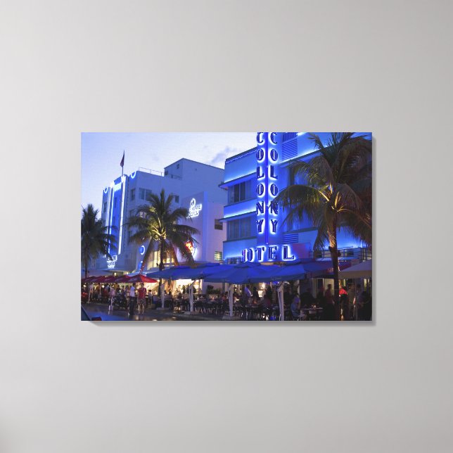 Ocean Drive, South Beach, Miami Beach, Canvas Print (Front)