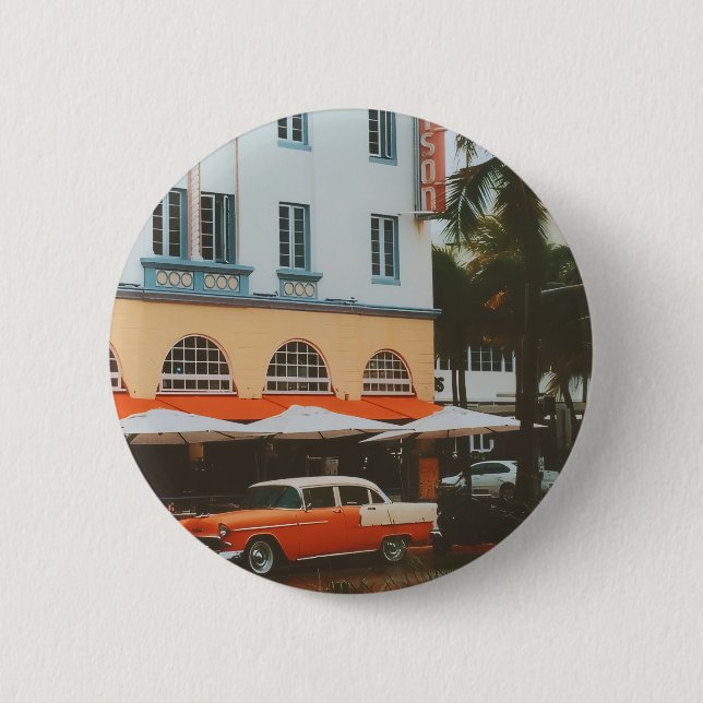 Ocean Drive, South Beach, Miami Button (Front)