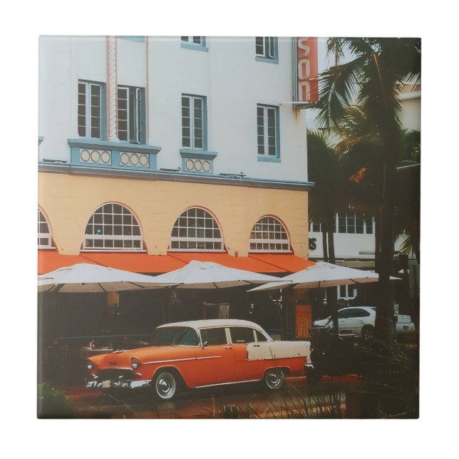 Ocean Drive, South Beach, Miami Ceramic Tile (Front)