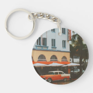 Ocean Drive, South Beach, Miami Keychain