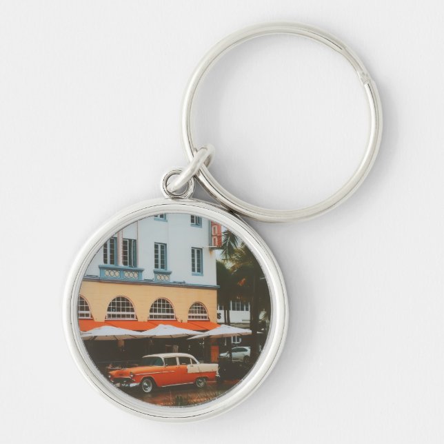 Ocean Drive, South Beach, Miami Keychain (Front)