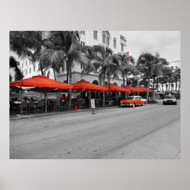 Ocean Drive South Beach Miami Oldtimers Poster (Front)