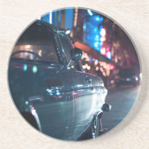 Ocean Drive vintage car Drink Coaster