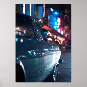 Ocean Drive vintage car Poster