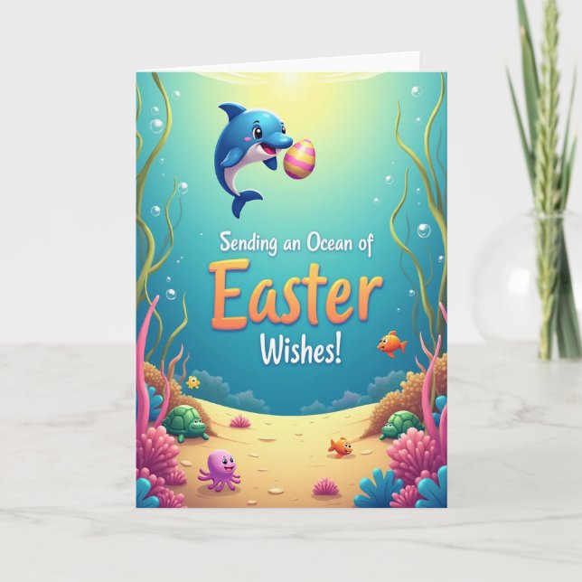 Ocean Easter Wishes Aquatic Card (Front)