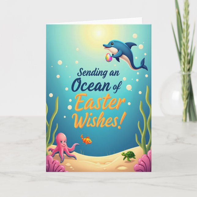 Ocean Easter Wishes Friend Card (Front)