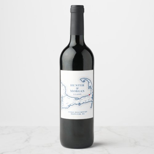 Ocean Edge Brewster Destination Wedding Wine Label