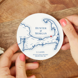 Ocean Edge Brewster MA Cape Cod Wedding Round Paper Coaster