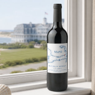 Ocean Edge Resort Wedding Cape Cod Map Wine Label