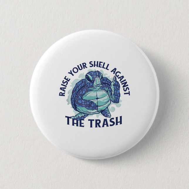 Ocean Environmental Protection Turtle _1  Button (Front)