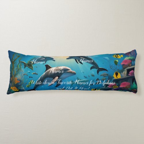 Ocean_Escape  3 Beautiful Dolphins Body Pillow
