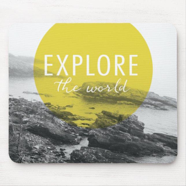 Ocean | Explore The World Quote Mouse Pad (Front)