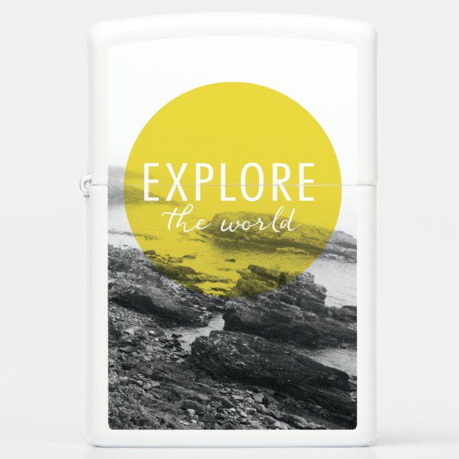 Ocean | Explore The World Quote Zippo Lighter (Front)