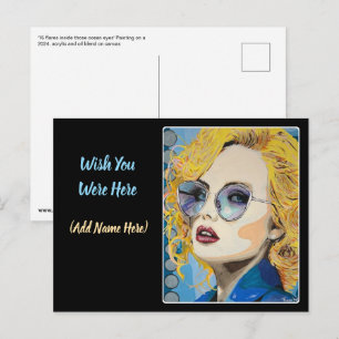 'Ocean Eyes' Painting on a  Postcard