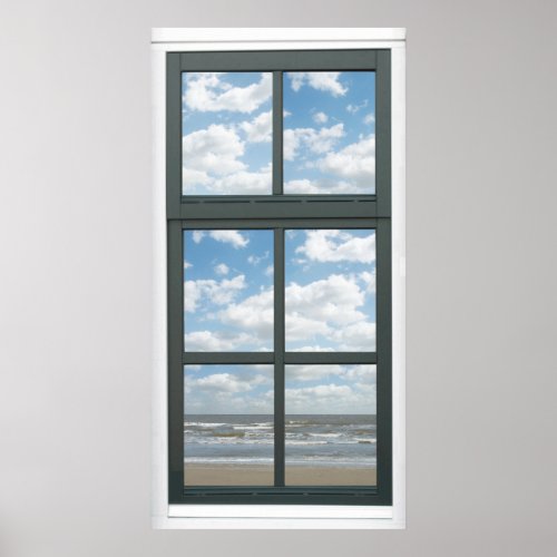 Ocean Fake Window View Poster