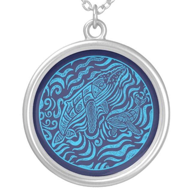 Ocean Family Humpback Whales Necklace (Front)
