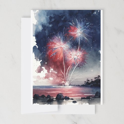 Ocean Fireworks Postcard