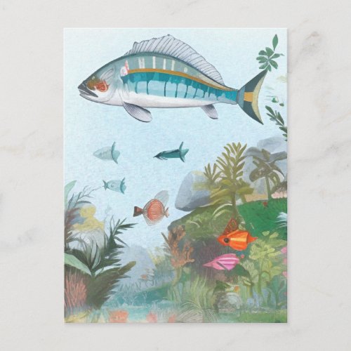 Ocean Fish Art Card Postcard
