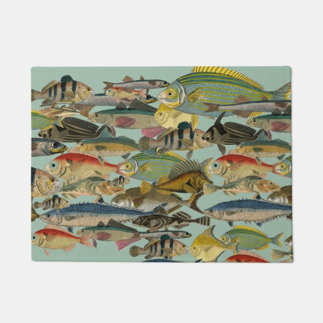 Ocean Fish Fishing Tropical Fish Exotic Colorful   Doormat (Front)