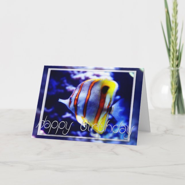 Ocean Fish Happy Birthday Greeting Card (Front)
