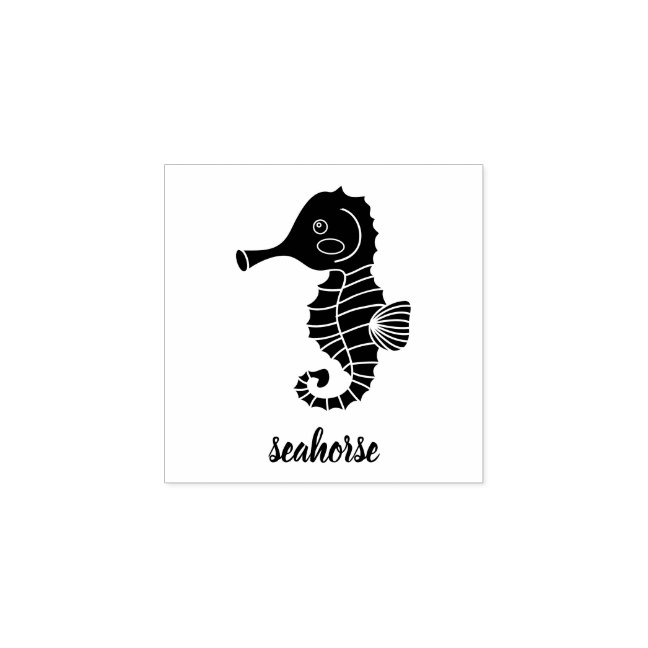 Ocean Fish Silhouette Baby Seahorse Rubber Stamp