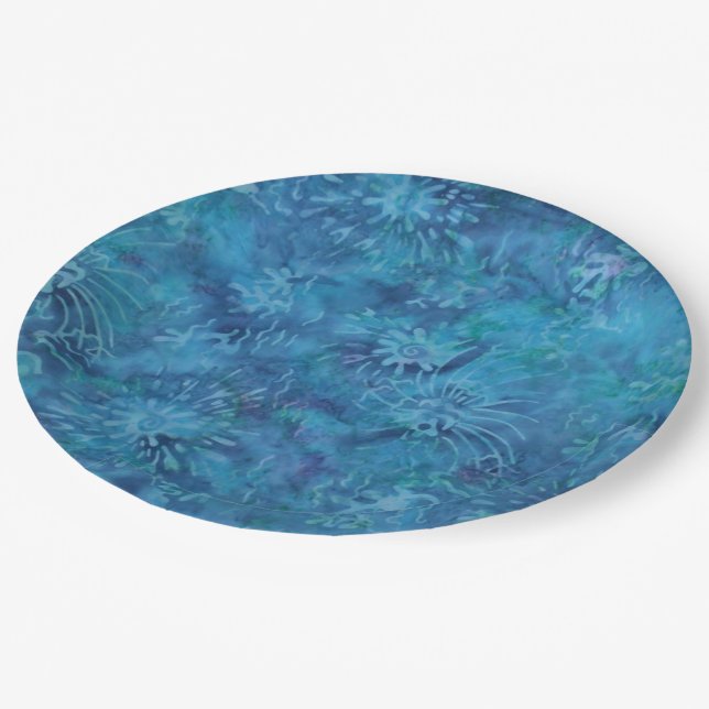 Ocean Floor Batik Paper Plates (Angled)