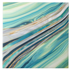 Ocean Flow abstract Ceramic Tile