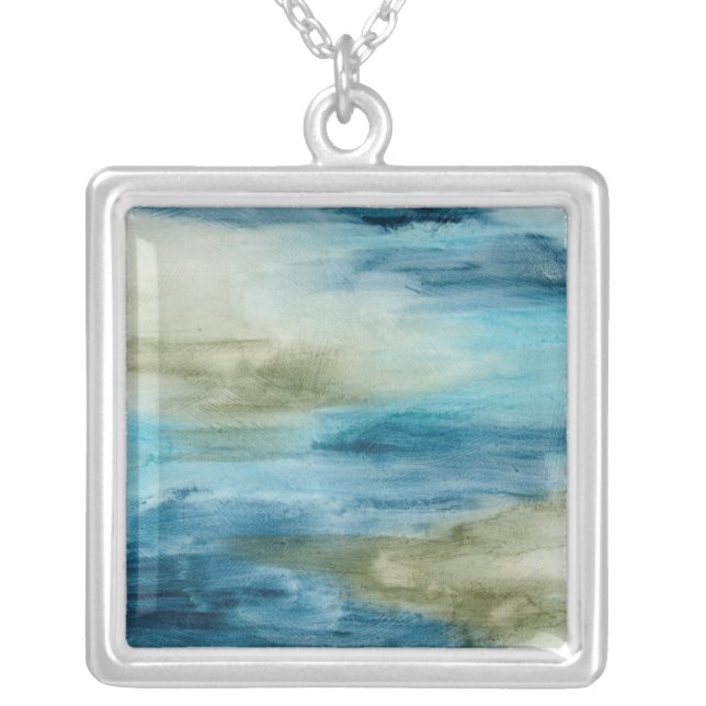 Ocean Flow II Silver Plated Necklace (Front)