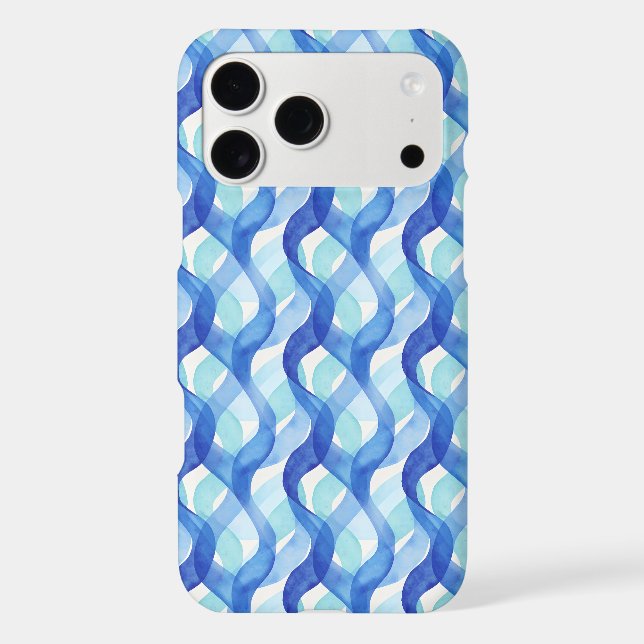 Ocean Flow Watercolor Wave Pattern Iphone Case (Back)