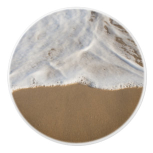 Ocean foam on beach ceramic knob