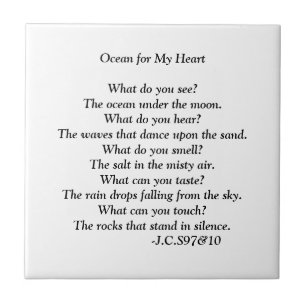 Ocean for my Heart poem. Tile