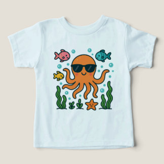 Ocean Friends – Cute Octopus with Sunglasses Kids  Toddler T-shirt