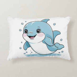 Ocean Friends Cute Sea Creatures Dolphin Accent Pillow
