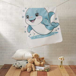 Ocean Friends Cute Sea Creatures Dolphin Baby Blanket