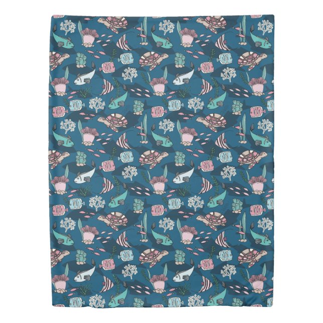 Ocean Friends kids pattern Duvet Cover (Front)