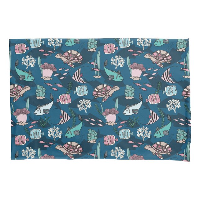 Ocean Friends kids pattern Pillow Case (Front)