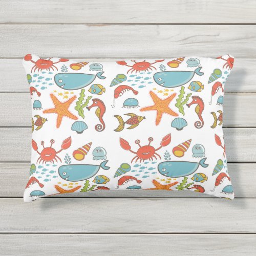 Ocean Friends Sealife Outdoor Pillow